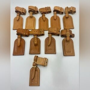 Lots Of Louis Vuitton Tan Leather Luggage Tags with Poignants 20 pcs Total OBO